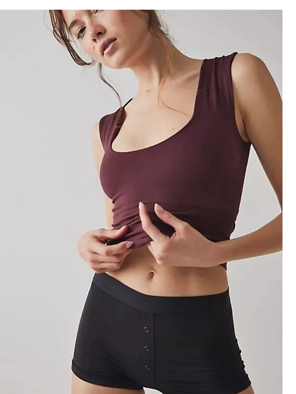 Free People Intimately Clean Lines Muscle Cami size XS/S in chocolate merlot - Picture 2 of 10